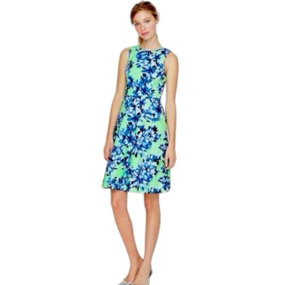 J. Crew Factory Dresses & Skirts - J.Crew Factory Floral Sheath Dress Green & Blue Size 4
